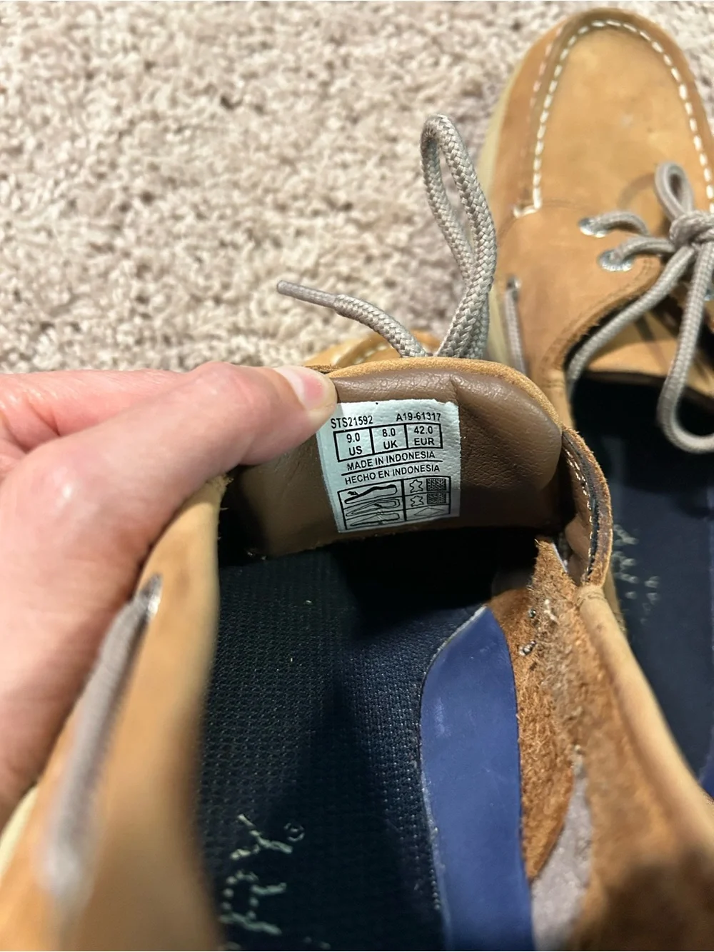 Men's Sperry Tan Leather Boat Shoes